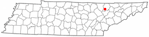 Location of Caryville, Tennessee