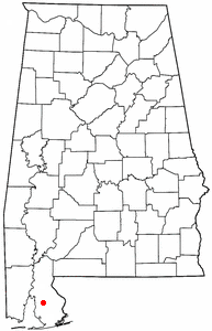Location of Loxley, Alabama