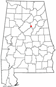 Location of Moody, Alabama