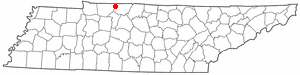 Location of Adams, Tennessee