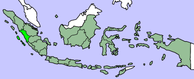 Map of West Sumatra province within Indonesia