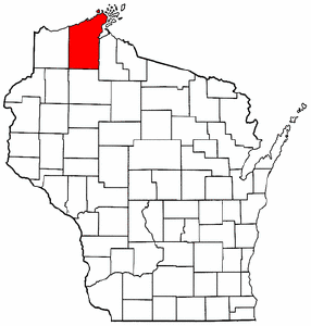 Image:Map of Wisconsin highlighting Bayfield County.png