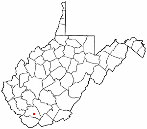 Location of Pineville, West Virginia