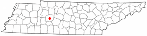 Location of Centerville, Tennessee
