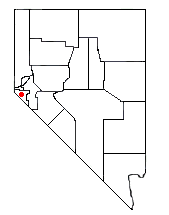 Location of Minden, Nevada