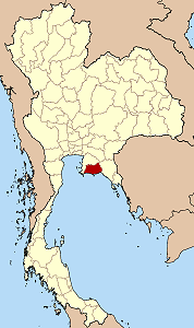 Map of Thailand highlighting Rayong Province