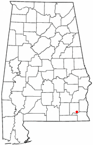 Location of Napier Field, Alabama