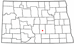 Location of Dawson, North Dakota