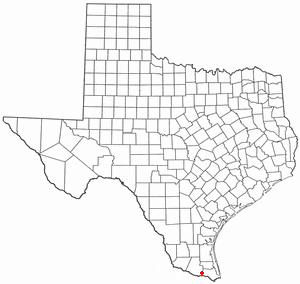 Location of Mercedes, Texas