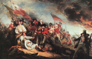 The Death of  at the Battle of Bunker's Hill  (, 1786). Trumbull, an important painter of the American Revolution, witnessed the battle.