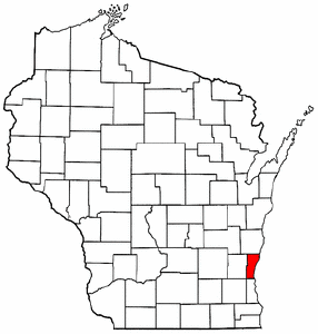 Image:Map of Wisconsin highlighting Ozaukee County.png