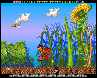 Screenshot from the first level of Apidya