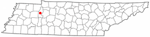 Location of Camden, Tennessee