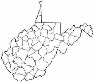 Location of Man, West Virginia