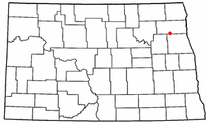 Location of Fordville, North Dakota