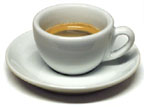 Espresso appears dark brown with a gold-colored foam on top, and is often served in small portions.