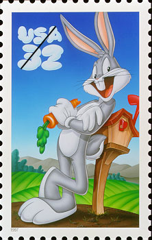 Bugs Bunny on a United States stamp