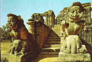 The  (Sun Temple) is conceived as a massive 24-wheel chariot of the Sun God .