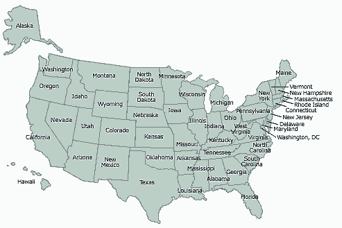 Map of the U.S. states