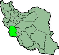 Map showing Khuzestan in Iran
