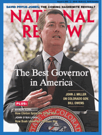 Gov. Bill Owens rated America's Best Governor in 2002 by the conservative  magazine