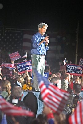 Kerry campaigning in Zanesville, Ohio.