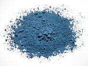 Azurite ground as a pigment