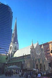 Christ Church Cathedral, with the Place de la Cathdrale office tower behind it