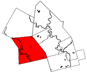 Map of  with Wilmot in red.