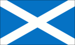 The Saltire (or "St Andrew's Cross") is the national flag of Scotland.