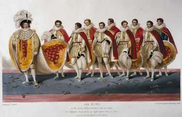George IV's train was borne by eight eldest sons of peers and by the Master of the Robes.