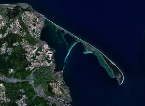 Hel Peninsula as seen from  satellite in 