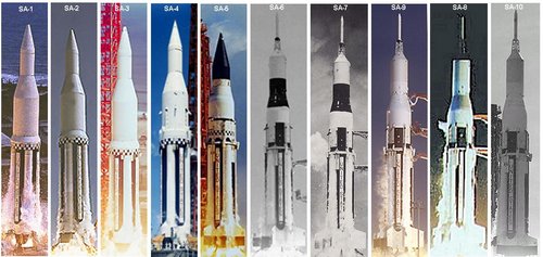 Saturn I rocket profiles SA-1 through SA-10