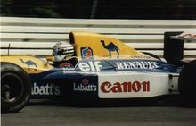 Riccardo Patrese driving the 1992 Williams FW14B at Hockenheim