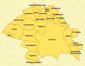 Map of the Community of Agglomeration of Greater Toulouse