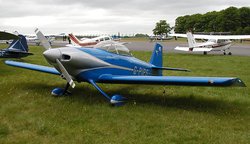 A general aviation scene at Kemble airfield, England. The aircraft in the foreground is a  
