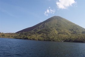 Banda Besar volcano in the Banda Islands