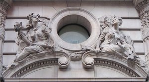 Beaux-Arts building decoration presenting images of the Roman   and 