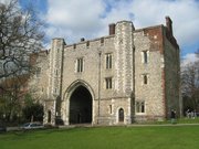 The abbey gateway, now home to the school's  and  departments.