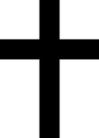 The traditional form of the Christian cross, known as the Latin cross