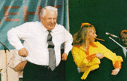 Boris Yeltsin dancing and singing in presidential campaign.