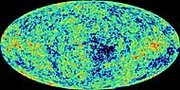 WMAP data shows the microwave background radiation variations throughout the Universe from our perspective, though the actual variations are much smoother than the diagram suggests