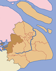 Shanghai district map highlighting Qingpu