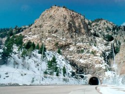 1,400 people work inside Cheyenne Mountain — they enter through this tunnel.