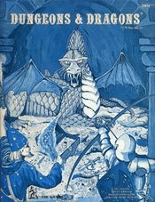 The cover of the D&D Basic Set, 2nd printing, showcases some of the rather amateurish artwork the game featured in its early years.