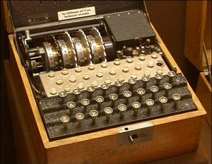 An Enigma model T (Tirpitz) — a modified commercial Enigma K manufactured for use by the Japanese.