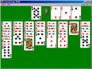 A FreeCell game in progress