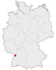 Map of Germany showing Rastatt