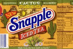 Cactus Iced Tea Snapple wrapper, a brand of Snapple that has been discontinued
