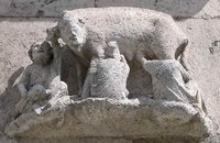 Jewish swine at the Cathedral of St. Peter (1250-1520) in  (June 2004)